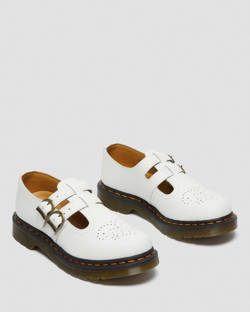 Women's Dr Martens 8065 Smooth Leather Mary Jane Shoes White | AU 333KOR